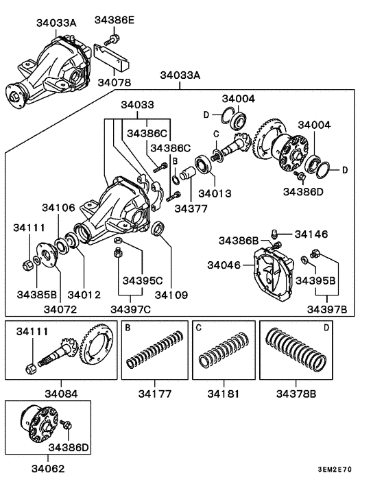 Rear axle differential