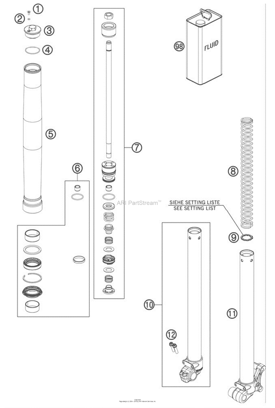 Front Fork, Disassembled