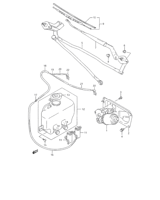 Front windshield wiper