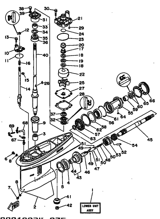 Lower casing & drive