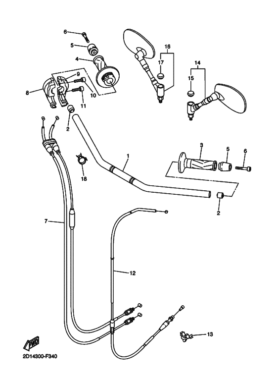 Steering handle & cable