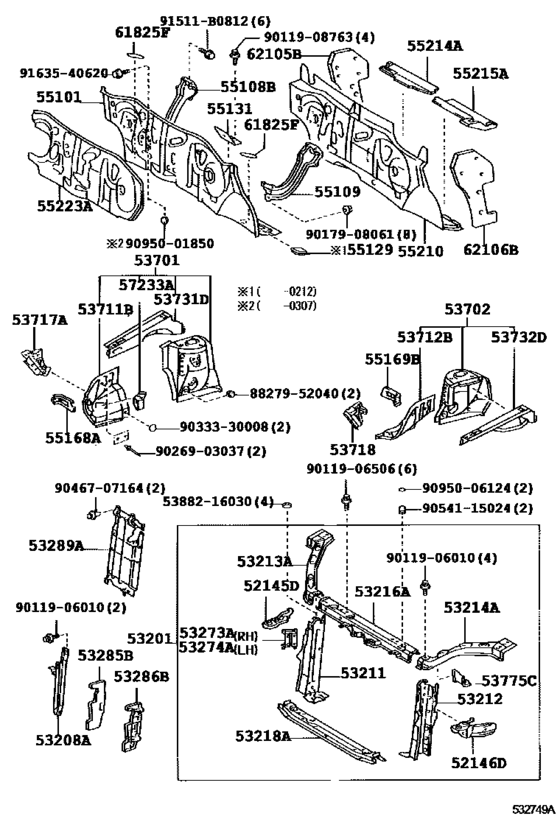 Front Fender Apron & Dash Panel