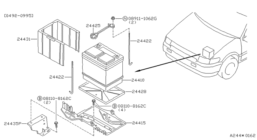 Battery & battery mounting