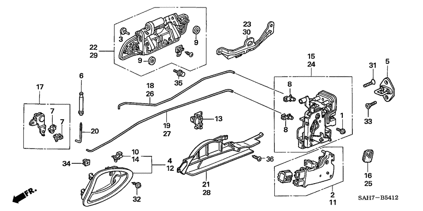 Rear door locks/ outer handle