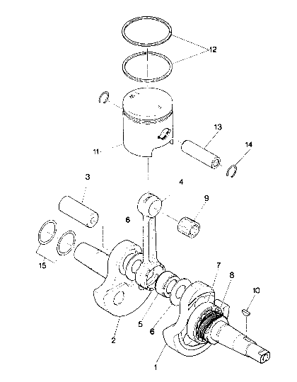 Crankshaft and piston assembly