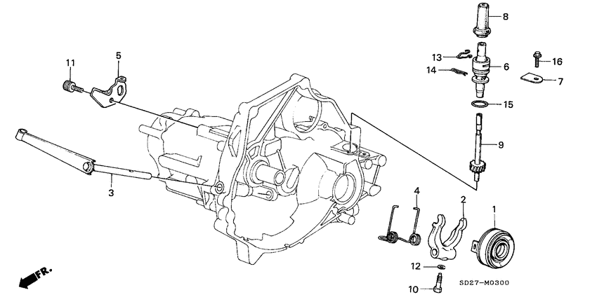 Clutch release/ speedometer gear/