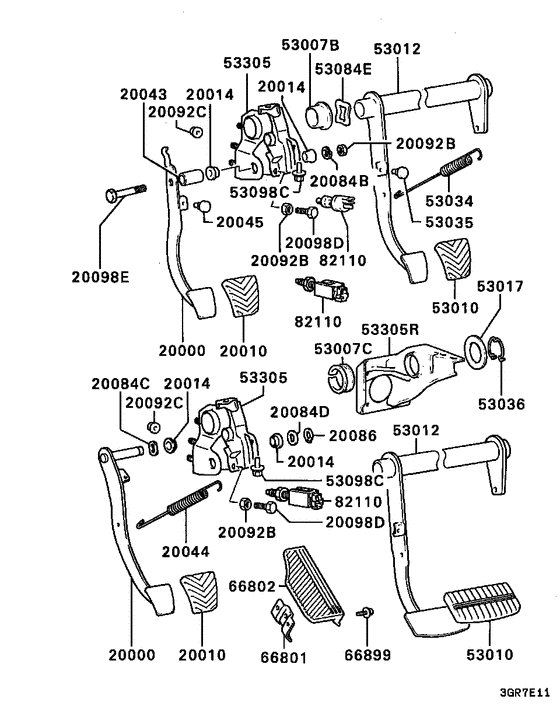 Brake & clutch pedal