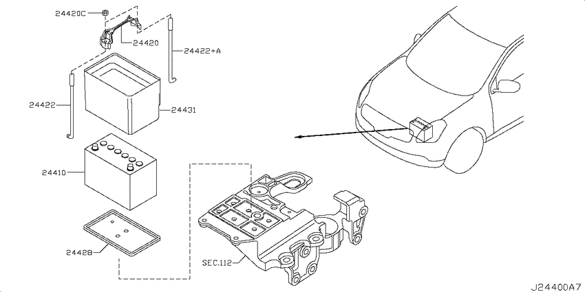 Battery & battery mounting