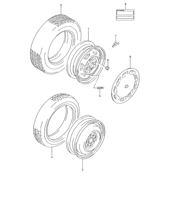 A road wheel and tire