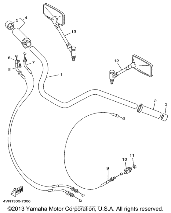 Steering handle & cable