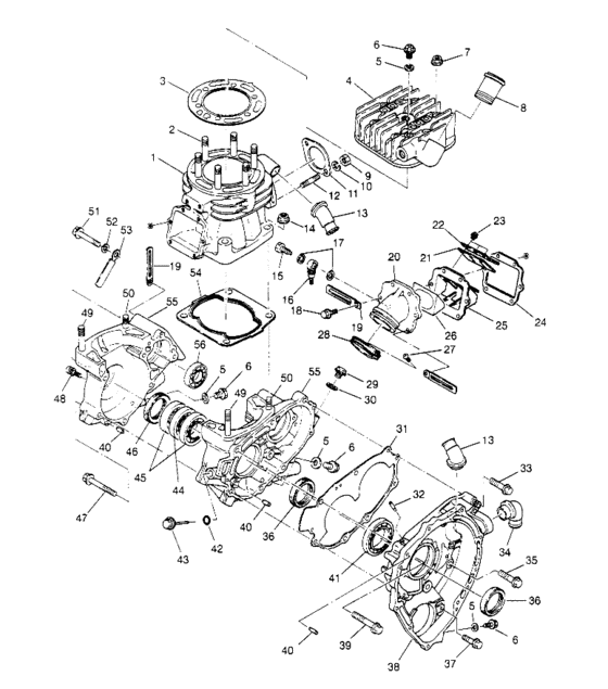 Crankcase and cylinder