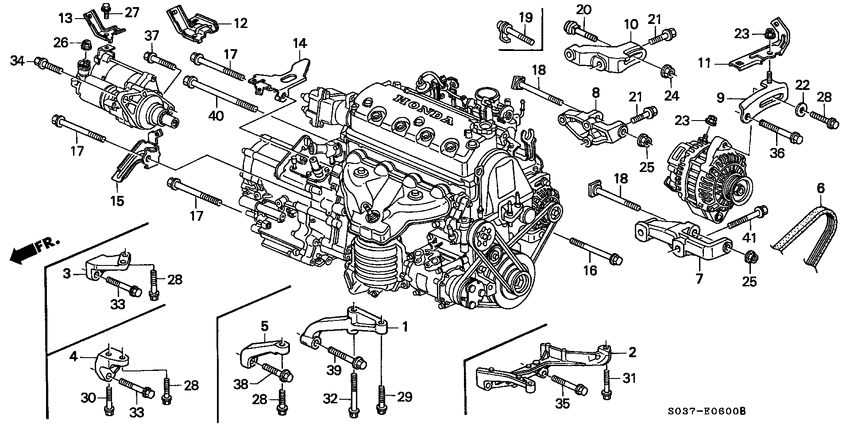 Alternator bracket/ engine stiffener