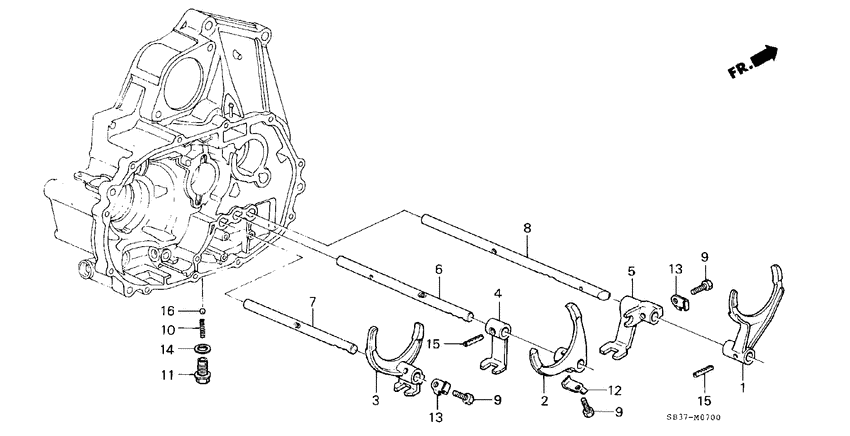 Shift fork/setting screw