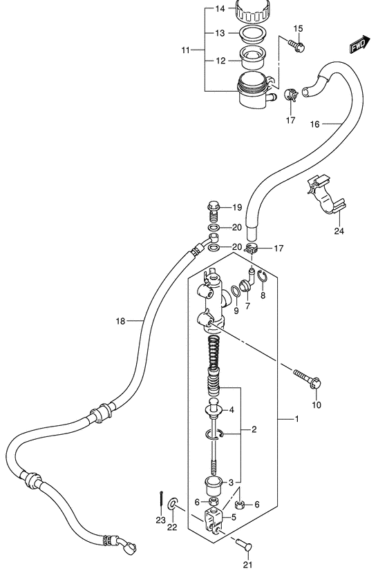 Rear master cylinder
