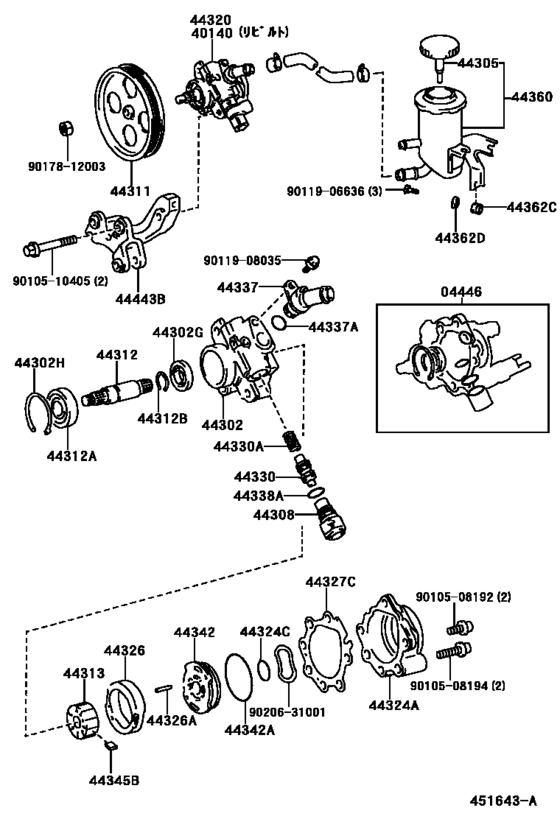 Vane Pump & Reservoir (Power Steering)