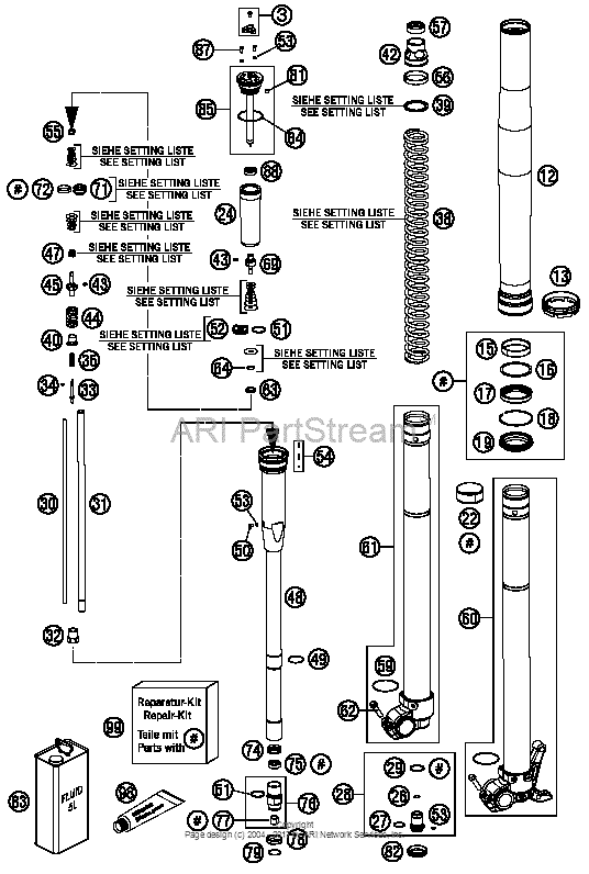 Front Fork, Disassembled