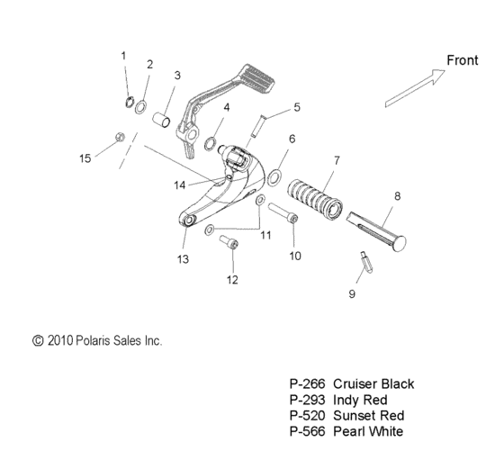 Chassis, footpeg, r.h.