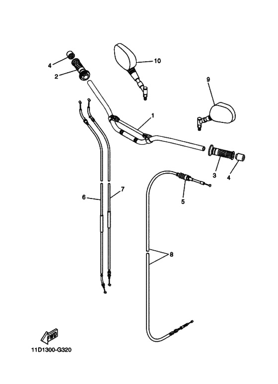 Steering handle & cable