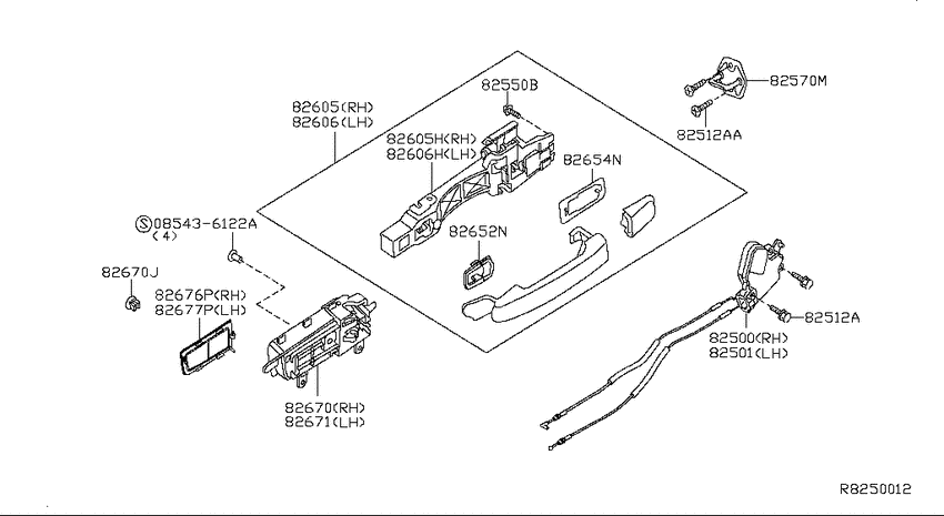 Rear door lock & handle
