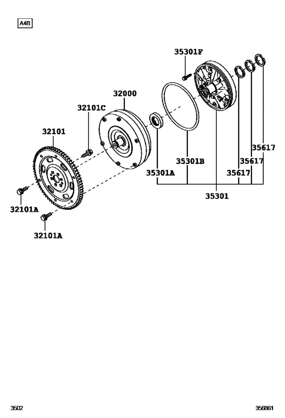 Torque Converter, Front Oil Pump & Chain (Atm)