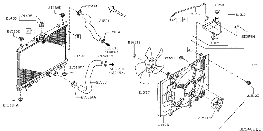 Radiator, shroud & fitting