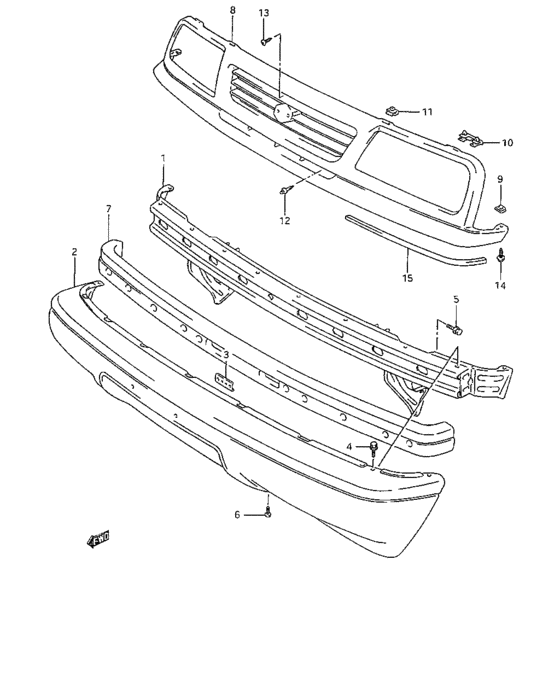 Front bumper and grille
