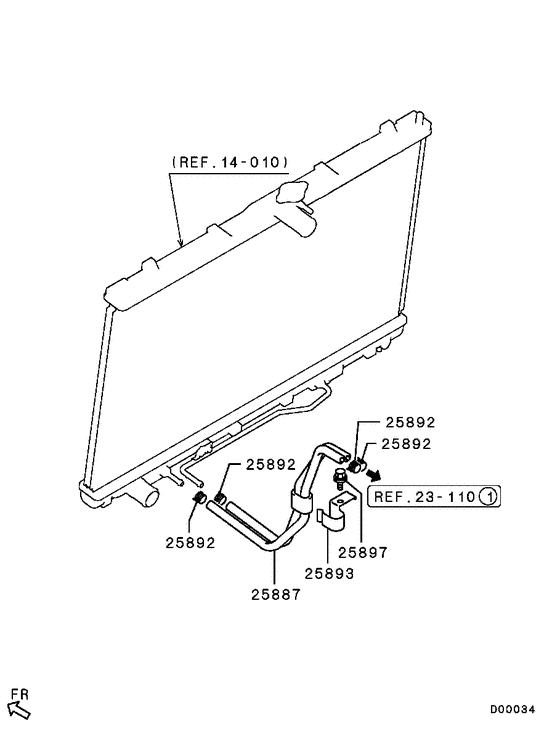 A/t oil cooler & tube