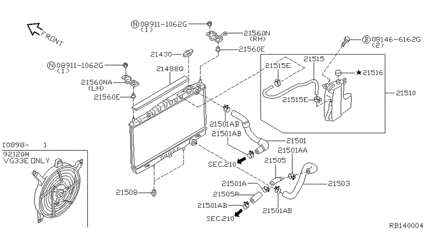 Radiator, shroud & fitting