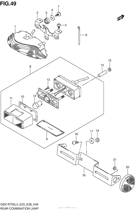 Rear Combination Lamp (Gsx-R750L4 E33)