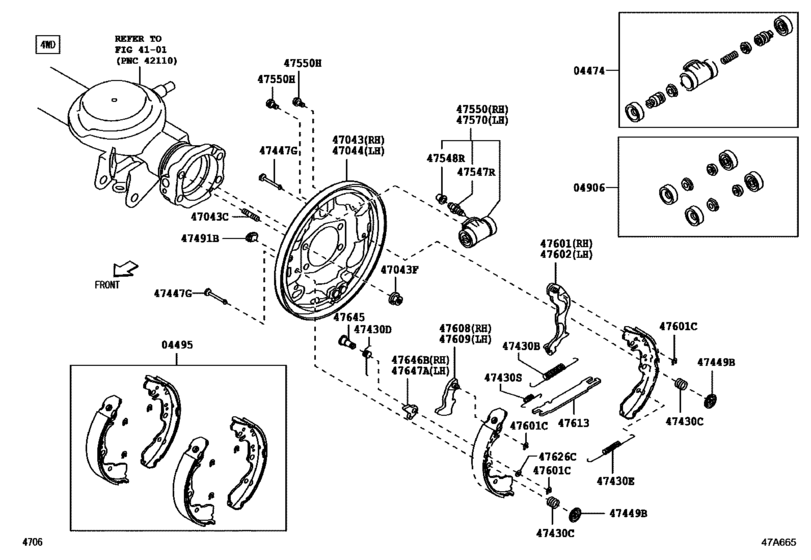 Rear Drum Brake Wheel Cylinder & Backing Plate