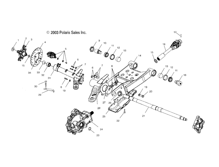 Swing arm/rear/gearcase mounting