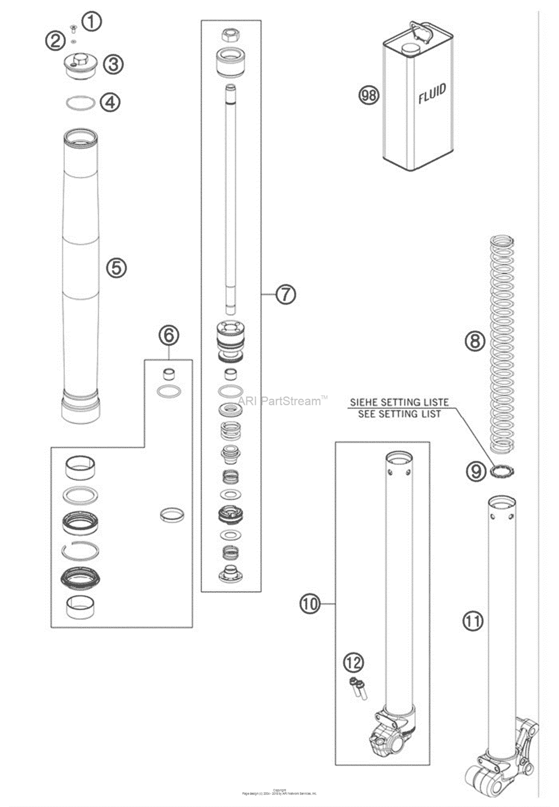 Front Fork, Disassembled