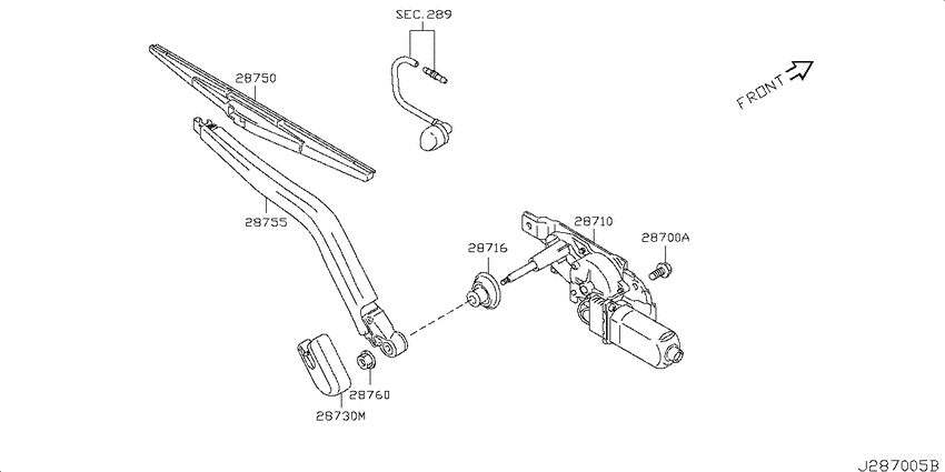 Rear window wiper