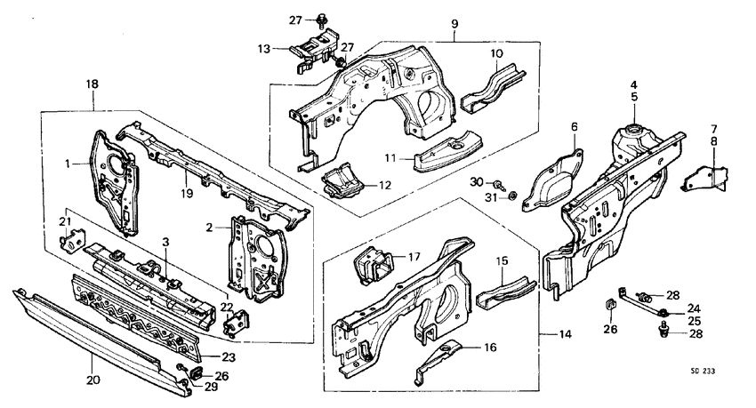 Body structure components