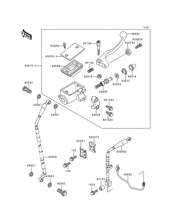 Front master cylinder