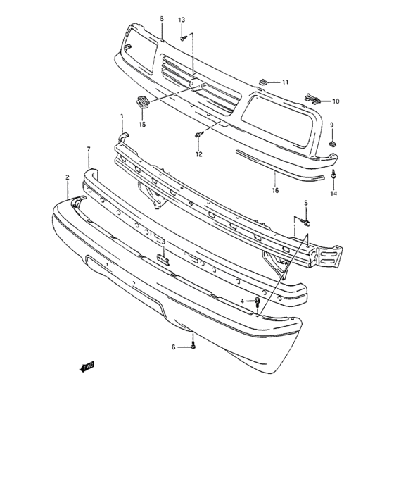 Front bumper and grille