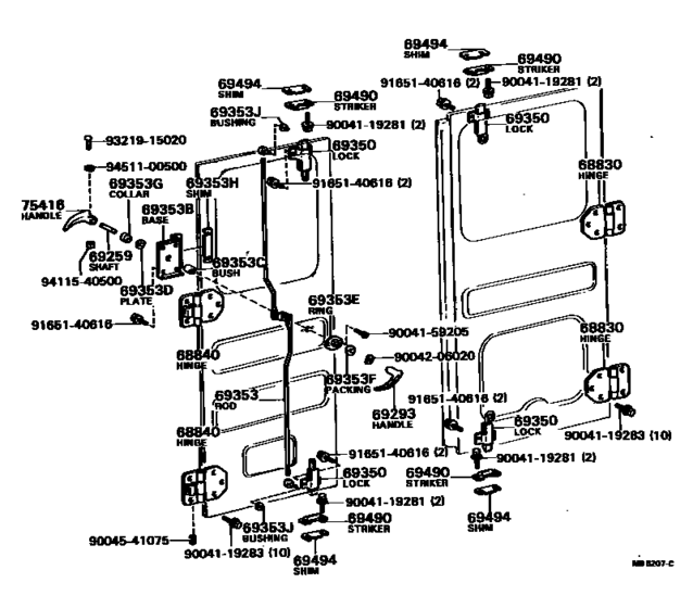 Back Door Lock & Hinge