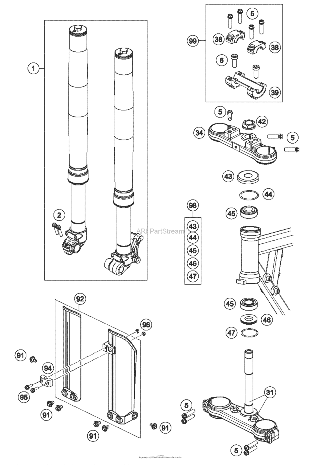 Front Fork, Triple Clamp