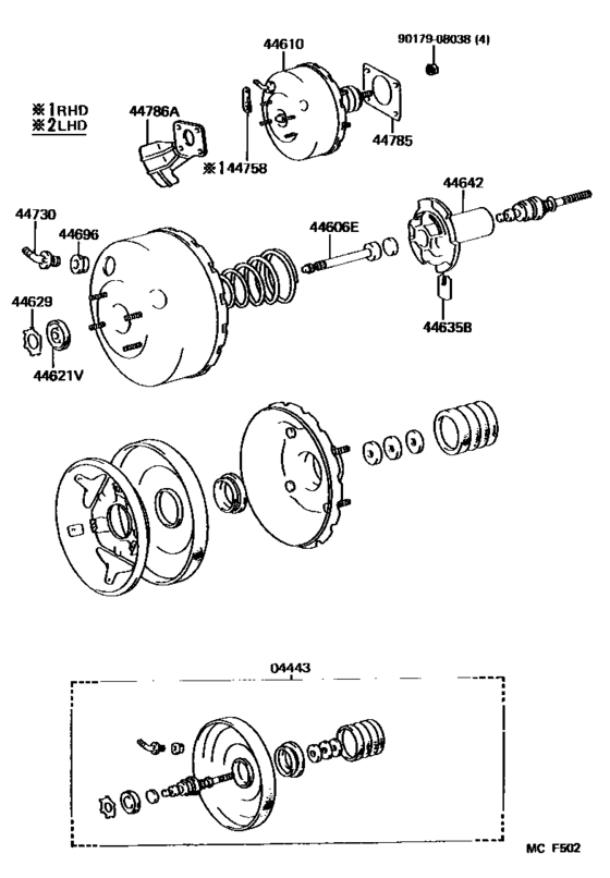 Brake Booster & Vacuum Tube for 1987 - 1990 Toyota LAND CRUISER FJ62 ...