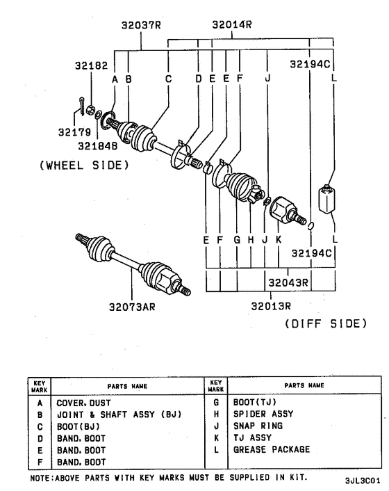 Front axle drive shaft
