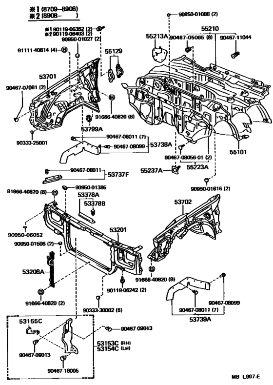 Front Fender Apron & Dash Panel