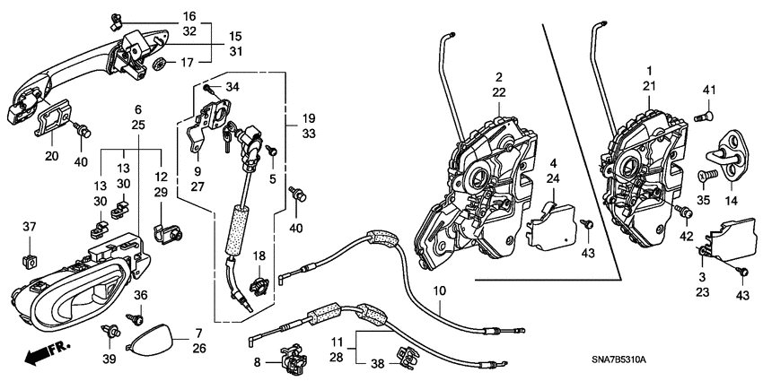 Front door lock/ outer handle