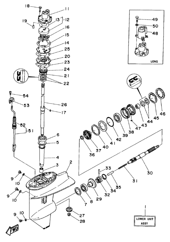 Lower casing drive