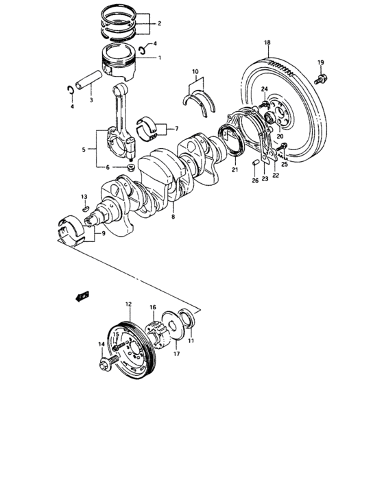 Crankshaft for - Suzuki SIDEKICK SE416 | U.S.A. sales region, , 3809129 ...