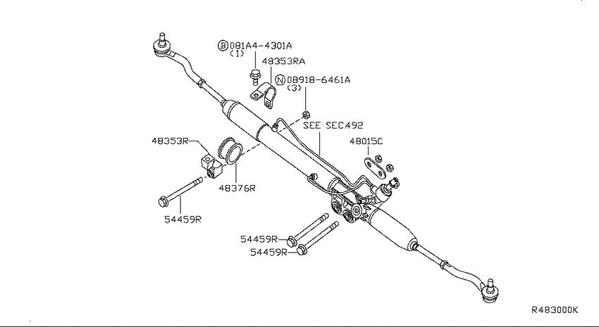 Steering gear mounting