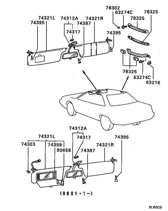 Mirror,grips & sunvisor