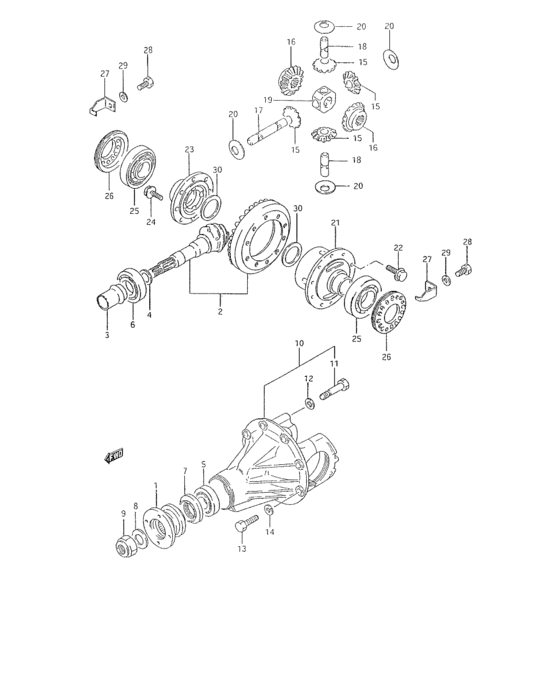 Rear differential gear