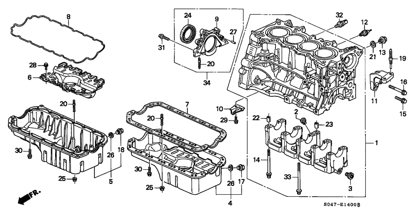 Cylinder block/oil pan