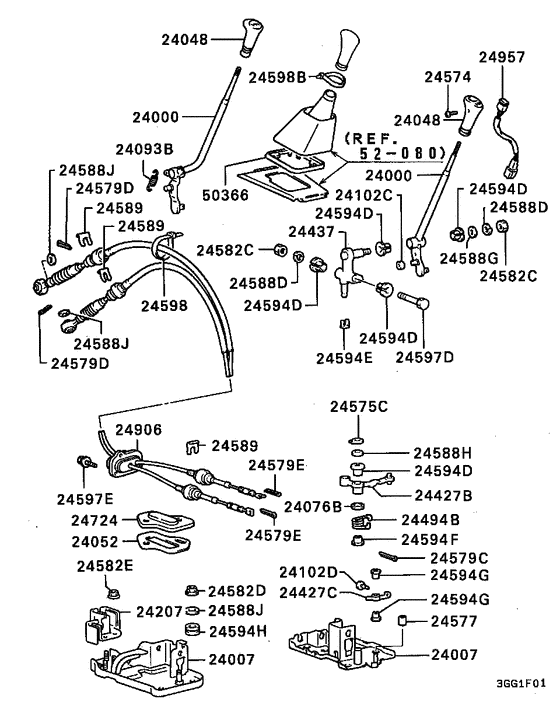 M/t floor shift linkage