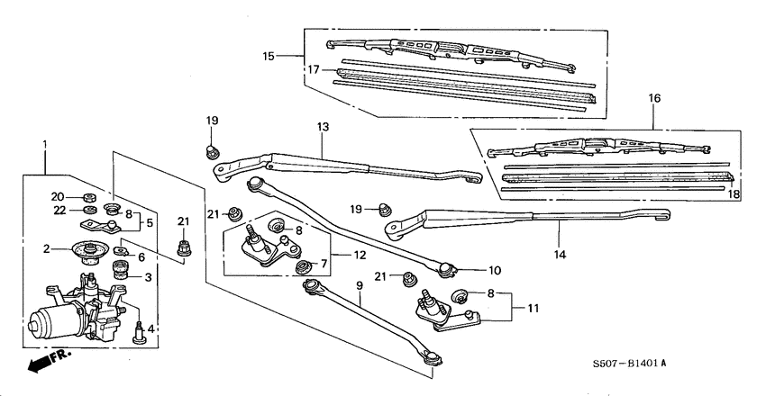 Front windshield wiper